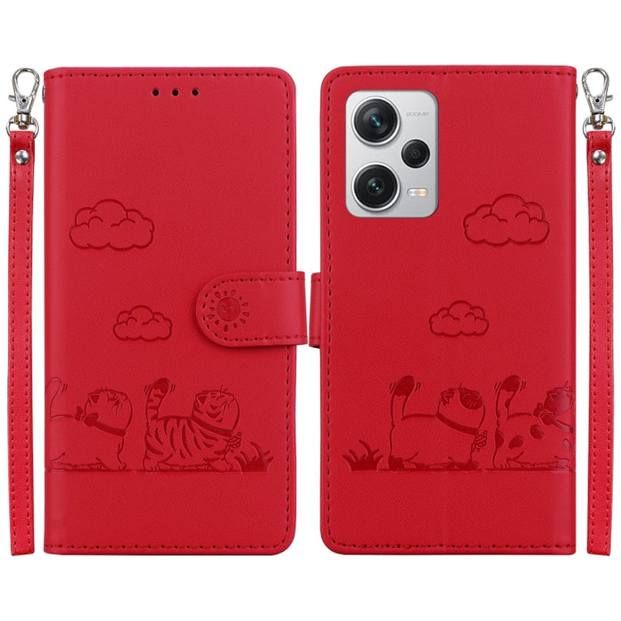 Funda de cuero RFID para teléfono con bonitos gatos, For Redmi Note 13 Pro+ 5G, For Redmi K60 Ultra, For Redmi 12 4G / 5G, For Redmi Note 12S, For Redmi A1+ 4G Global, For Redmi Note 12 Pro 4G, For Redmi Note 12 4G Global, For Redmi A1 / A2            ...