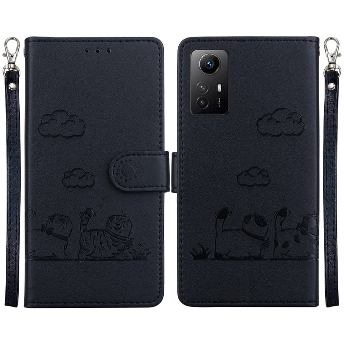 Funda de cuero RFID para teléfono con bonitos gatos, For Redmi Note 13 Pro+ 5G, For Redmi K60 Ultra, For Redmi 12 4G / 5G, For Redmi Note 12S, For Redmi A1+ 4G Global, For Redmi Note 12 Pro 4G, For Redmi Note 12 4G Global, For Redmi A1 / A2            ...
