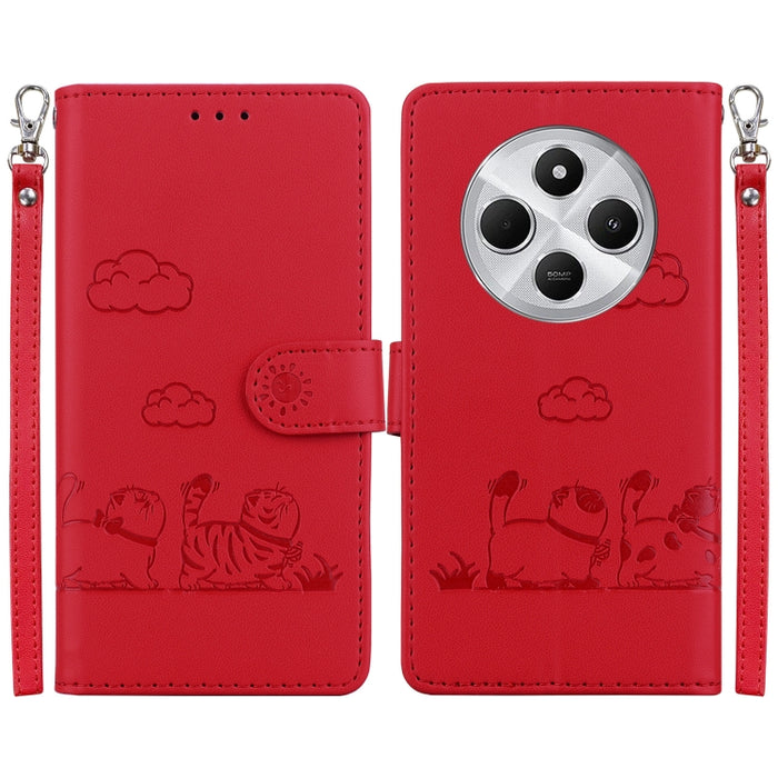Funda de cuero RFID para teléfono con bonitos gatos, For Redmi K80 / K80 Pro / Xiaomi Poco F7 Pro, For Redmi Note 14 4G 164.84mm, For Redmi Turbo 4 / Xiaomi Poco X7 Pro, For Redmi Note 14 4G 163.25mm, For Redmi Note 14 5G                               ...