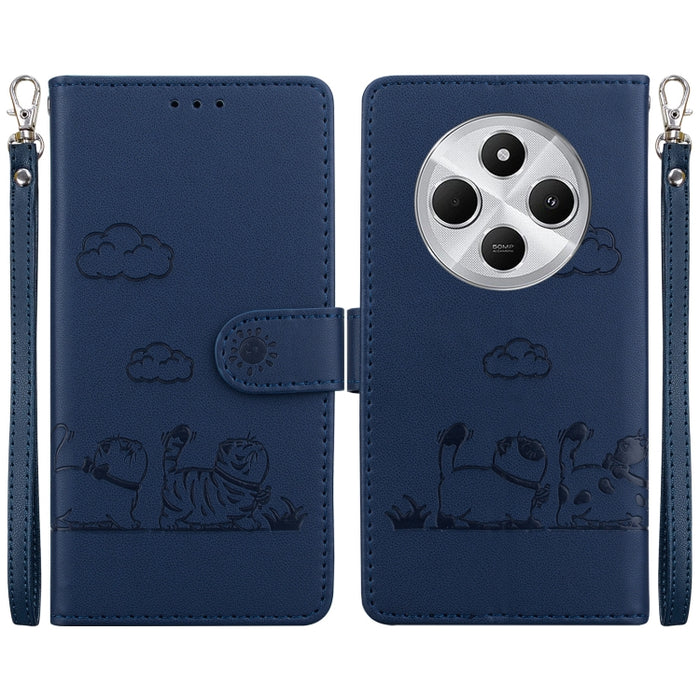 Funda de cuero RFID para teléfono con bonitos gatos, For Redmi K80 / K80 Pro / Xiaomi Poco F7 Pro, For Redmi Note 14 4G 164.84mm, For Redmi Turbo 4 / Xiaomi Poco X7 Pro, For Redmi Note 14 4G 163.25mm, For Redmi Note 14 5G                               ...