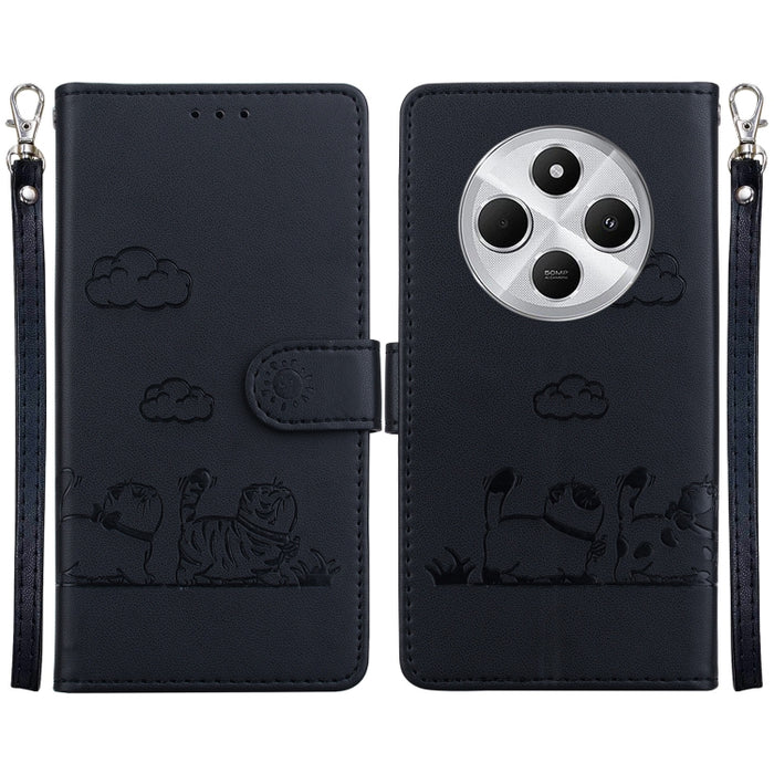 Funda de cuero RFID para teléfono con bonitos gatos, For Redmi K80 / K80 Pro / Xiaomi Poco F7 Pro, For Redmi Note 14 4G 164.84mm, For Redmi Turbo 4 / Xiaomi Poco X7 Pro, For Redmi Note 14 4G 163.25mm, For Redmi Note 14 5G                               ...