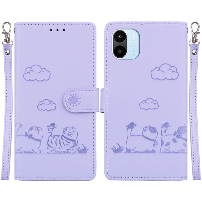 Funda de cuero RFID para teléfono con bonitos gatos, For Redmi Note 13 Pro+ 5G, For Redmi K60 Ultra, For Redmi 12 4G / 5G, For Redmi Note 12S, For Redmi A1+ 4G Global, For Redmi Note 12 Pro 4G, For Redmi Note 12 4G Global, For Redmi A1 / A2            ...