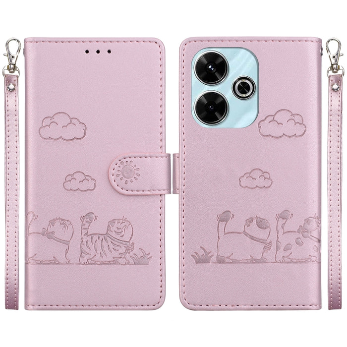 Funda de cuero RFID para teléfono con bonitos gatos, For Redmi K80 / K80 Pro / Xiaomi Poco F7 Pro, For Redmi Note 14 4G 164.84mm, For Redmi Turbo 4 / Xiaomi Poco X7 Pro, For Redmi Note 14 4G 163.25mm, For Redmi Note 14 5G                               ...