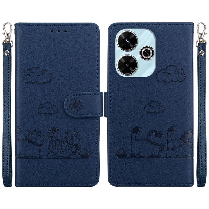 Funda de cuero RFID para teléfono con bonitos gatos, For Redmi K80 / K80 Pro / Xiaomi Poco F7 Pro, For Redmi Note 14 4G 164.84mm, For Redmi Turbo 4 / Xiaomi Poco X7 Pro, For Redmi Note 14 4G 163.25mm, For Redmi Note 14 5G                               ...