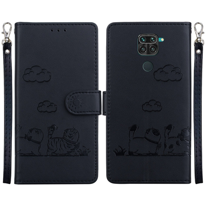 Funda de cuero RFID para teléfono con bonitos gatos, For Redmi 9A / 9i Sport, For Redmi 9 / 9 Prime, For Redmi Note 9 / 10X 4G