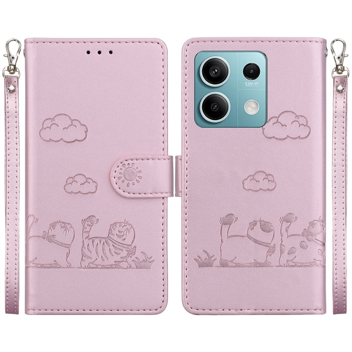 Funda de cuero RFID para teléfono con bonitos gatos, For Redmi K80 / K80 Pro / Xiaomi Poco F7 Pro, For Redmi Note 14 4G 164.84mm, For Redmi Turbo 4 / Xiaomi Poco X7 Pro, For Redmi Note 14 4G 163.25mm, For Redmi Note 14 5G                               ...