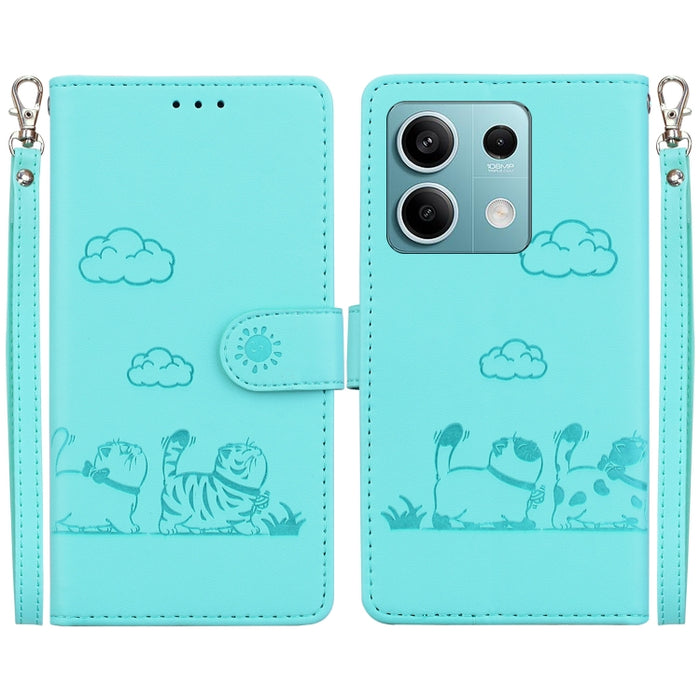 Funda de cuero RFID para teléfono con bonitos gatos, For Redmi K80 / K80 Pro / Xiaomi Poco F7 Pro, For Redmi Note 14 4G 164.84mm, For Redmi Turbo 4 / Xiaomi Poco X7 Pro, For Redmi Note 14 4G 163.25mm, For Redmi Note 14 5G                               ...
