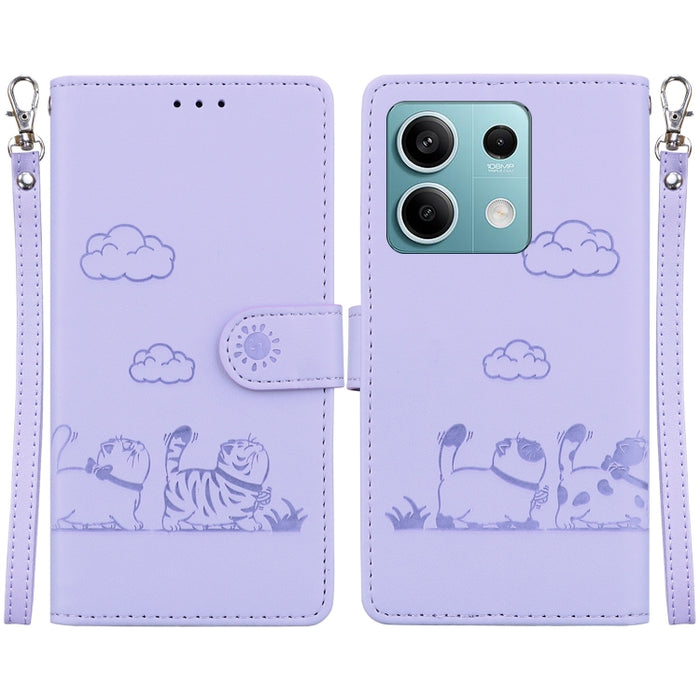 Funda de cuero RFID para teléfono con bonitos gatos, For Redmi K80 / K80 Pro / Xiaomi Poco F7 Pro, For Redmi Note 14 4G 164.84mm, For Redmi Turbo 4 / Xiaomi Poco X7 Pro, For Redmi Note 14 4G 163.25mm, For Redmi Note 14 5G                               ...
