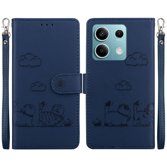 Funda de cuero RFID para teléfono con bonitos gatos, For Redmi K80 / K80 Pro / Xiaomi Poco F7 Pro, For Redmi Note 14 4G 164.84mm, For Redmi Turbo 4 / Xiaomi Poco X7 Pro, For Redmi Note 14 4G 163.25mm, For Redmi Note 14 5G                               ...