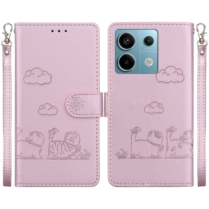 Funda de cuero RFID para teléfono con bonitos gatos, For Redmi K80 / K80 Pro / Xiaomi Poco F7 Pro, For Redmi Note 14 4G 164.84mm, For Redmi Turbo 4 / Xiaomi Poco X7 Pro, For Redmi Note 14 4G 163.25mm, For Redmi Note 14 5G                               ...