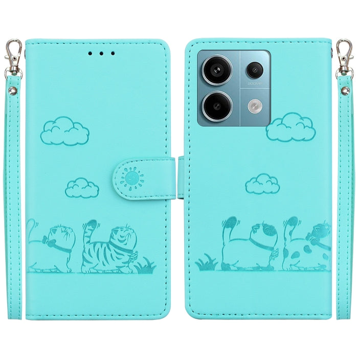 Funda de cuero RFID para teléfono con bonitos gatos, For Redmi K80 / K80 Pro / Xiaomi Poco F7 Pro, For Redmi Note 14 4G 164.84mm, For Redmi Turbo 4 / Xiaomi Poco X7 Pro, For Redmi Note 14 4G 163.25mm, For Redmi Note 14 5G                               ...