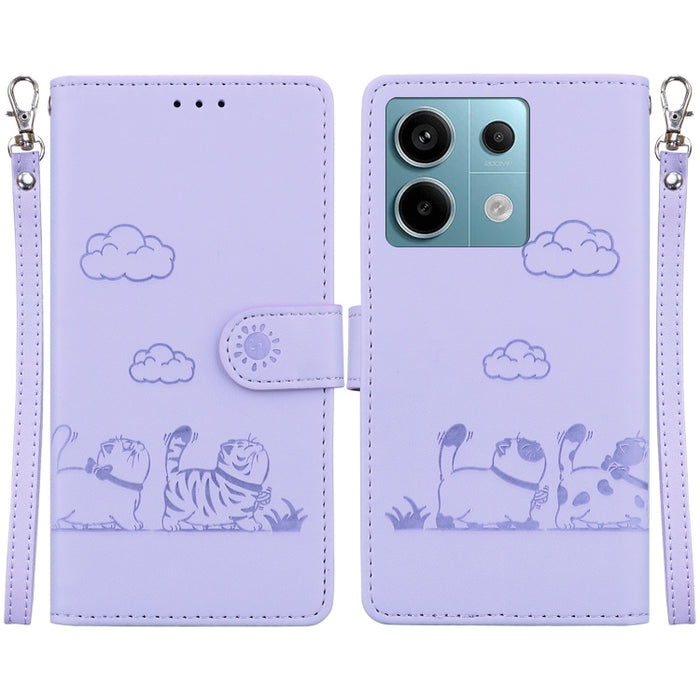 Funda de cuero RFID para teléfono con bonitos gatos, For Redmi K80 / K80 Pro / Xiaomi Poco F7 Pro, For Redmi Note 14 4G 164.84mm, For Redmi Turbo 4 / Xiaomi Poco X7 Pro, For Redmi Note 14 4G 163.25mm, For Redmi Note 14 5G                               ...