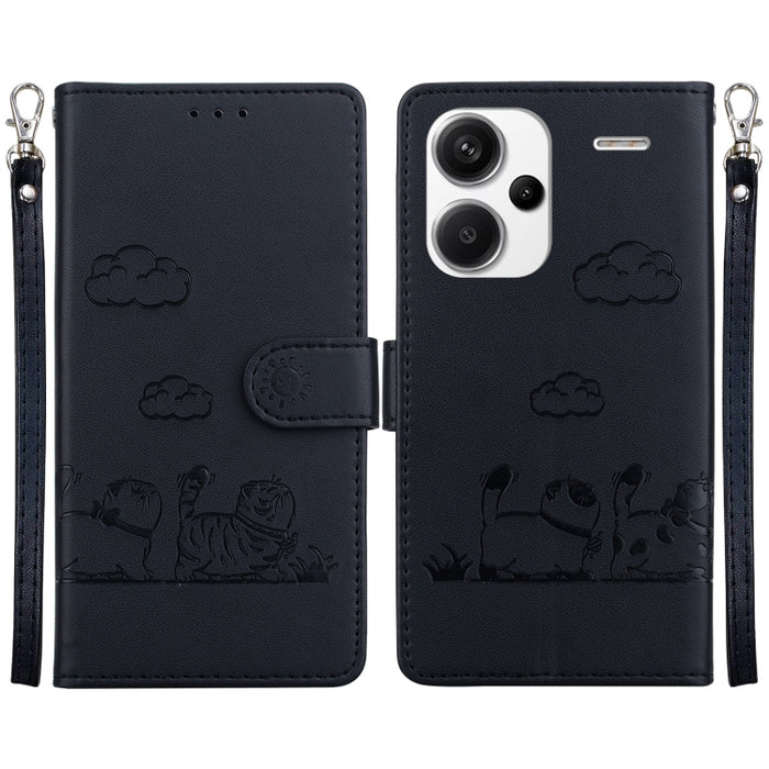 Funda de cuero RFID para teléfono con bonitos gatos, For Redmi Note 13 Pro+ 5G, For Redmi K60 Ultra, For Redmi 12 4G / 5G, For Redmi Note 12S, For Redmi A1+ 4G Global, For Redmi Note 12 Pro 4G, For Redmi Note 12 4G Global, For Redmi A1 / A2            ...