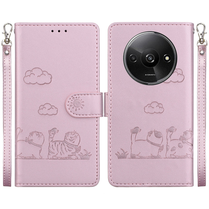 Funda de cuero RFID para teléfono con bonitos gatos, For Redmi K80 / K80 Pro / Xiaomi Poco F7 Pro, For Redmi Note 14 4G 164.84mm, For Redmi Turbo 4 / Xiaomi Poco X7 Pro, For Redmi Note 14 4G 163.25mm, For Redmi Note 14 5G                               ...