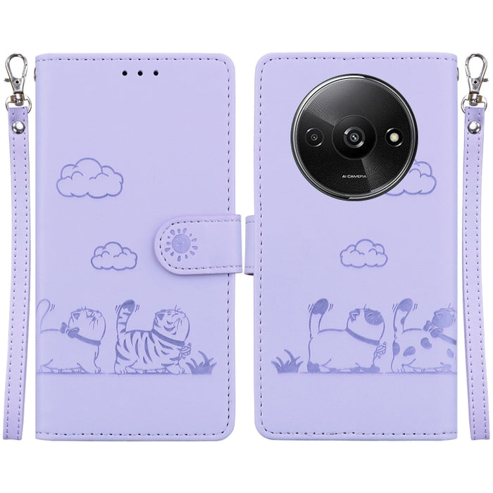 Funda de cuero RFID para teléfono con bonitos gatos, For Redmi K80 / K80 Pro / Xiaomi Poco F7 Pro, For Redmi Note 14 4G 164.84mm, For Redmi Turbo 4 / Xiaomi Poco X7 Pro, For Redmi Note 14 4G 163.25mm, For Redmi Note 14 5G                               ...