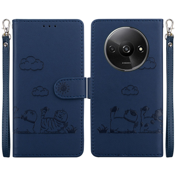Funda de cuero RFID para teléfono con bonitos gatos, For Redmi K80 / K80 Pro / Xiaomi Poco F7 Pro, For Redmi Note 14 4G 164.84mm, For Redmi Turbo 4 / Xiaomi Poco X7 Pro, For Redmi Note 14 4G 163.25mm, For Redmi Note 14 5G                               ...