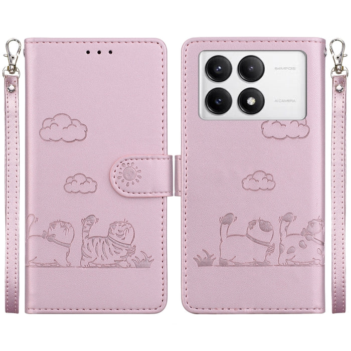 Funda de cuero RFID para teléfono con bonitos gatos, For Redmi K80 / K80 Pro / Xiaomi Poco F7 Pro, For Redmi Note 14 4G 164.84mm, For Redmi Turbo 4 / Xiaomi Poco X7 Pro, For Redmi Note 14 4G 163.25mm, For Redmi Note 14 5G                               ...