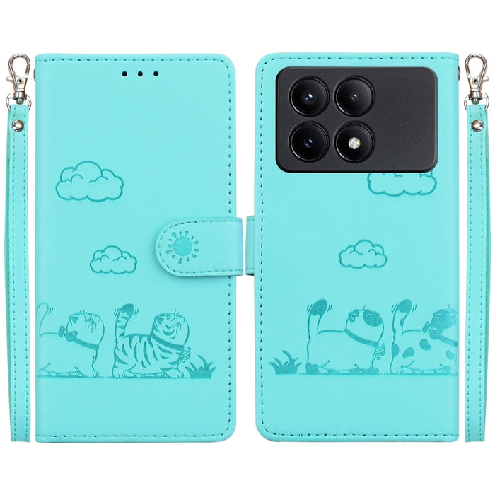 Funda de cuero RFID para teléfono con bonitos gatos, For Redmi K80 / K80 Pro / Xiaomi Poco F7 Pro, For Redmi Note 14 4G 164.84mm, For Redmi Turbo 4 / Xiaomi Poco X7 Pro, For Redmi Note 14 4G 163.25mm, For Redmi Note 14 5G                               ...