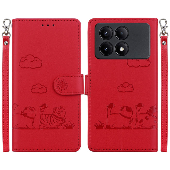 Funda de cuero RFID para teléfono con bonitos gatos, For Redmi K80 / K80 Pro / Xiaomi Poco F7 Pro, For Redmi Note 14 4G 164.84mm, For Redmi Turbo 4 / Xiaomi Poco X7 Pro, For Redmi Note 14 4G 163.25mm, For Redmi Note 14 5G                               ...