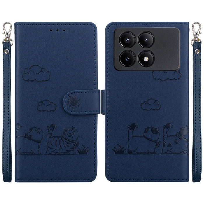 Funda de cuero RFID para teléfono con bonitos gatos, For Redmi K80 / K80 Pro / Xiaomi Poco F7 Pro, For Redmi Note 14 4G 164.84mm, For Redmi Turbo 4 / Xiaomi Poco X7 Pro, For Redmi Note 14 4G 163.25mm, For Redmi Note 14 5G                               ...