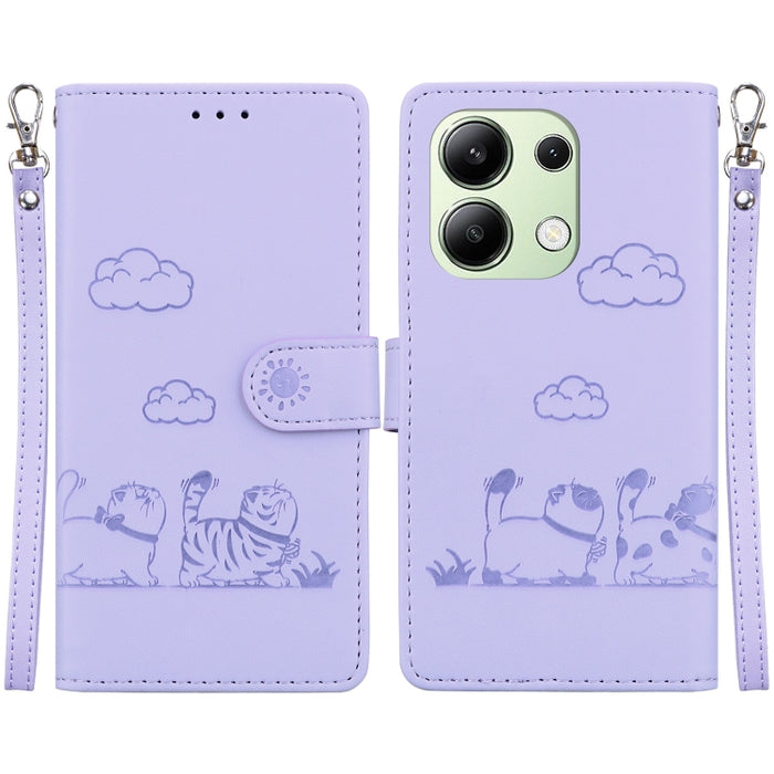 Funda de cuero RFID para teléfono con bonitos gatos, For Redmi K80 / K80 Pro / Xiaomi Poco F7 Pro, For Redmi Note 14 4G 164.84mm, For Redmi Turbo 4 / Xiaomi Poco X7 Pro, For Redmi Note 14 4G 163.25mm, For Redmi Note 14 5G                               ...