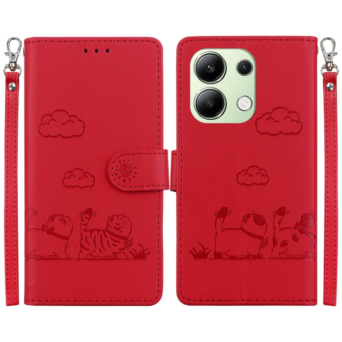 Funda de cuero RFID para teléfono con bonitos gatos, For Redmi K80 / K80 Pro / Xiaomi Poco F7 Pro, For Redmi Note 14 4G 164.84mm, For Redmi Turbo 4 / Xiaomi Poco X7 Pro, For Redmi Note 14 4G 163.25mm, For Redmi Note 14 5G                               ...