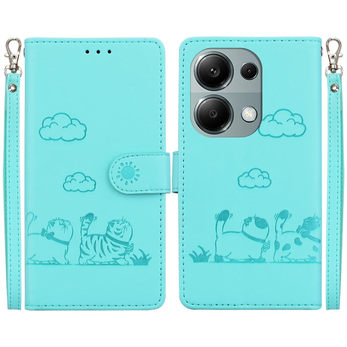 Funda de cuero RFID para teléfono con bonitos gatos, For Redmi K80 / K80 Pro / Xiaomi Poco F7 Pro, For Redmi Note 14 4G 164.84mm, For Redmi Turbo 4 / Xiaomi Poco X7 Pro, For Redmi Note 14 4G 163.25mm, For Redmi Note 14 5G                               ...