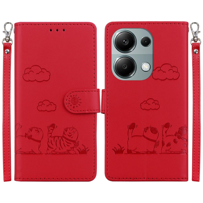 Funda de cuero RFID para teléfono con bonitos gatos, For Redmi K80 / K80 Pro / Xiaomi Poco F7 Pro, For Redmi Note 14 4G 164.84mm, For Redmi Turbo 4 / Xiaomi Poco X7 Pro, For Redmi Note 14 4G 163.25mm, For Redmi Note 14 5G                               ...