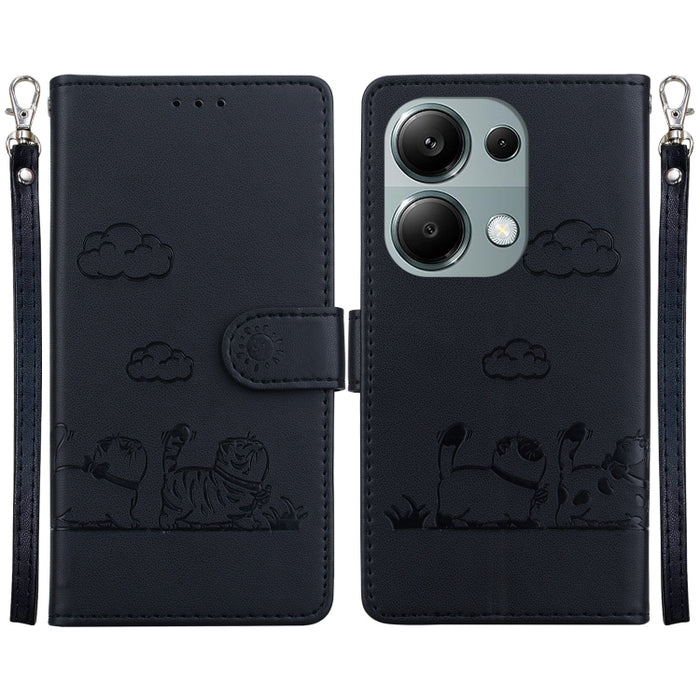 Funda de cuero RFID para teléfono con bonitos gatos, For Redmi K80 / K80 Pro / Xiaomi Poco F7 Pro, For Redmi Note 14 4G 164.84mm, For Redmi Turbo 4 / Xiaomi Poco X7 Pro, For Redmi Note 14 4G 163.25mm, For Redmi Note 14 5G                               ...
