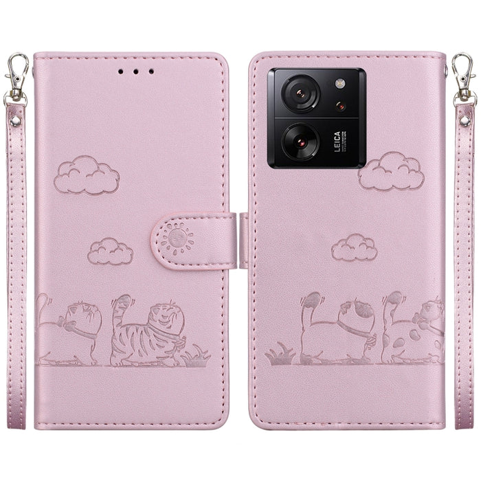 Funda de cuero RFID para teléfono con bonitos gatos, For Redmi Note 13 Pro+ 5G, For Redmi K60 Ultra, For Redmi 12 4G / 5G, For Redmi Note 12S, For Redmi A1+ 4G Global, For Redmi Note 12 Pro 4G, For Redmi Note 12 4G Global, For Redmi A1 / A2            ...