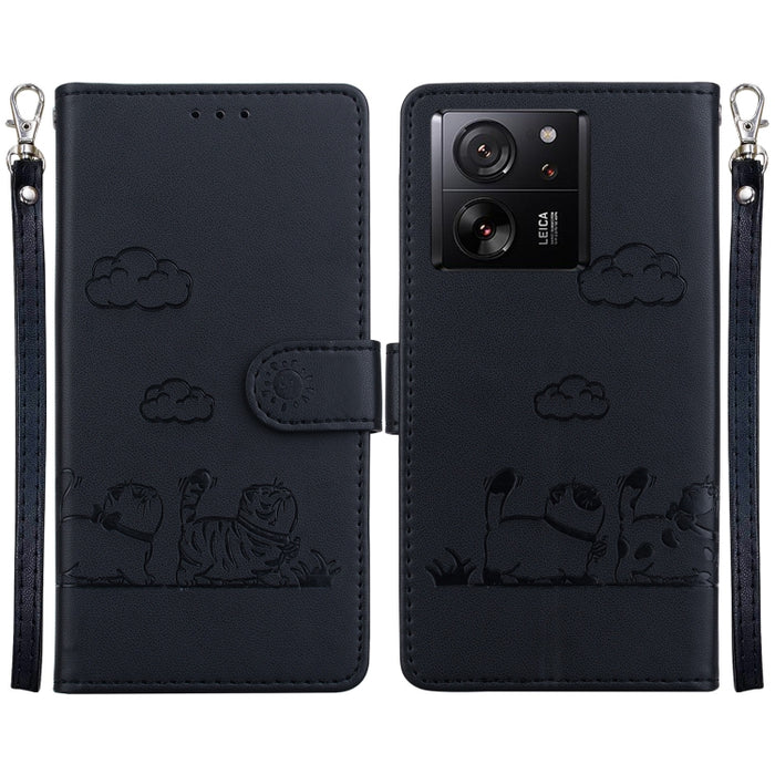 Funda de cuero RFID para teléfono con bonitos gatos, For Redmi Note 13 Pro+ 5G, For Redmi K60 Ultra, For Redmi 12 4G / 5G, For Redmi Note 12S, For Redmi A1+ 4G Global, For Redmi Note 12 Pro 4G, For Redmi Note 12 4G Global, For Redmi A1 / A2            ...