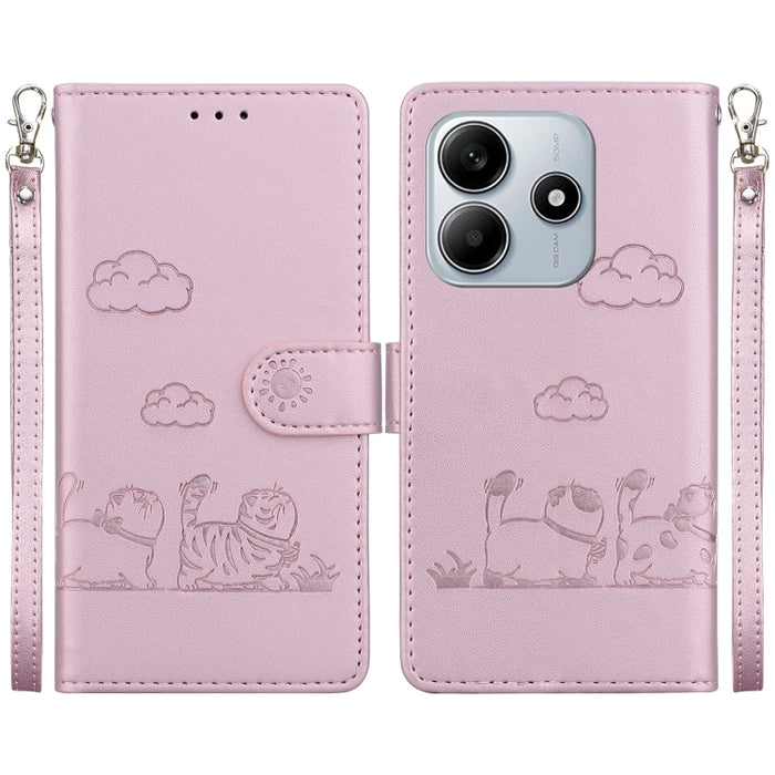 Funda de cuero RFID para teléfono con bonitos gatos, For Redmi K80 / K80 Pro / Xiaomi Poco F7 Pro, For Redmi Note 14 4G 164.84mm, For Redmi Turbo 4 / Xiaomi Poco X7 Pro, For Redmi Note 14 4G 163.25mm, For Redmi Note 14 5G                               ...