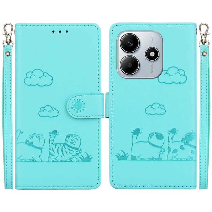 Funda de cuero RFID para teléfono con bonitos gatos, For Redmi K80 / K80 Pro / Xiaomi Poco F7 Pro, For Redmi Note 14 4G 164.84mm, For Redmi Turbo 4 / Xiaomi Poco X7 Pro, For Redmi Note 14 4G 163.25mm, For Redmi Note 14 5G                               ...