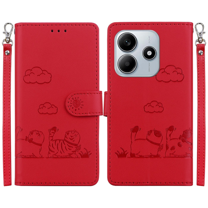 Funda de cuero RFID para teléfono con bonitos gatos, For Redmi K80 / K80 Pro / Xiaomi Poco F7 Pro, For Redmi Note 14 4G 164.84mm, For Redmi Turbo 4 / Xiaomi Poco X7 Pro, For Redmi Note 14 4G 163.25mm, For Redmi Note 14 5G                               ...