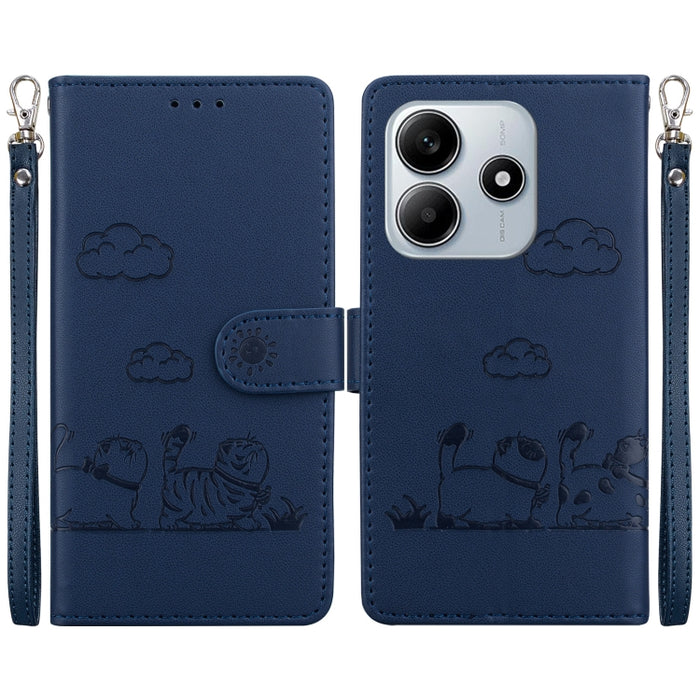 Funda de cuero RFID para teléfono con bonitos gatos, For Redmi K80 / K80 Pro / Xiaomi Poco F7 Pro, For Redmi Note 14 4G 164.84mm, For Redmi Turbo 4 / Xiaomi Poco X7 Pro, For Redmi Note 14 4G 163.25mm, For Redmi Note 14 5G                               ...