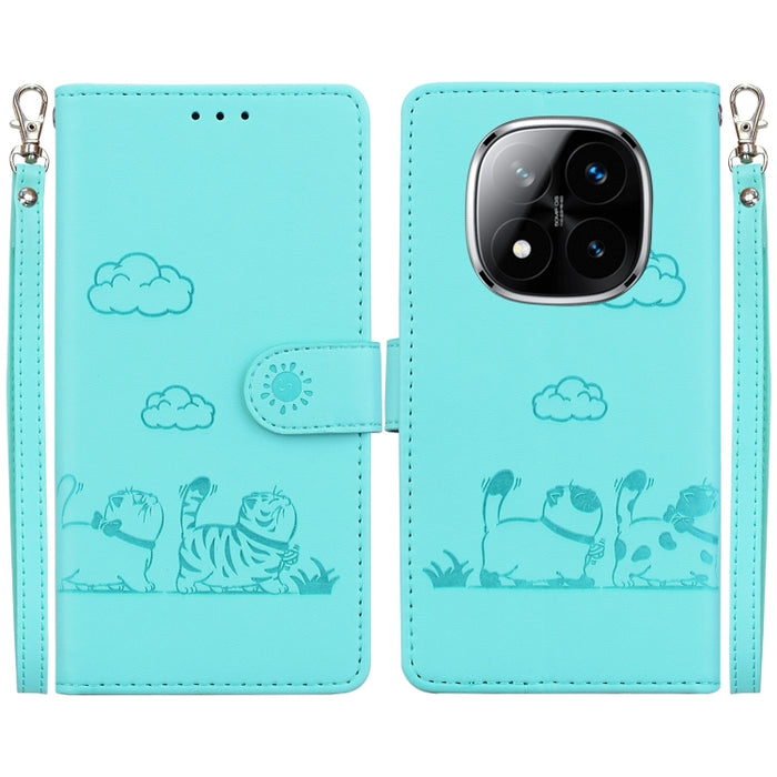 Funda de cuero RFID para teléfono con bonitos gatos, For Redmi K80 / K80 Pro / Xiaomi Poco F7 Pro, For Redmi Note 14 4G 164.84mm, For Redmi Turbo 4 / Xiaomi Poco X7 Pro, For Redmi Note 14 4G 163.25mm, For Redmi Note 14 5G                               ...