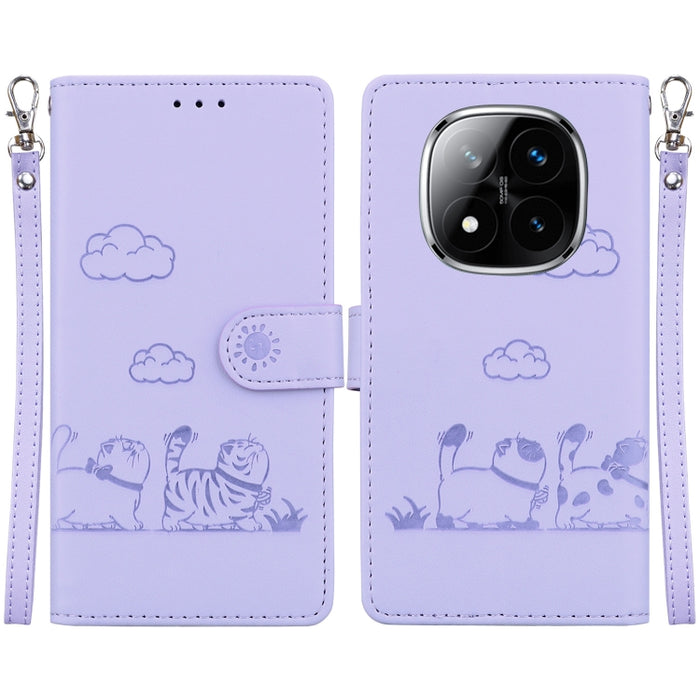Funda de cuero RFID para teléfono con bonitos gatos, For Redmi K80 / K80 Pro / Xiaomi Poco F7 Pro, For Redmi Note 14 4G 164.84mm, For Redmi Turbo 4 / Xiaomi Poco X7 Pro, For Redmi Note 14 4G 163.25mm, For Redmi Note 14 5G                               ...