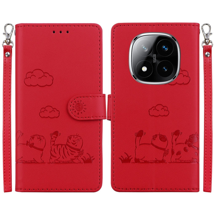 Funda de cuero RFID para teléfono con bonitos gatos, For Redmi K80 / K80 Pro / Xiaomi Poco F7 Pro, For Redmi Note 14 4G 164.84mm, For Redmi Turbo 4 / Xiaomi Poco X7 Pro, For Redmi Note 14 4G 163.25mm, For Redmi Note 14 5G                               ...
