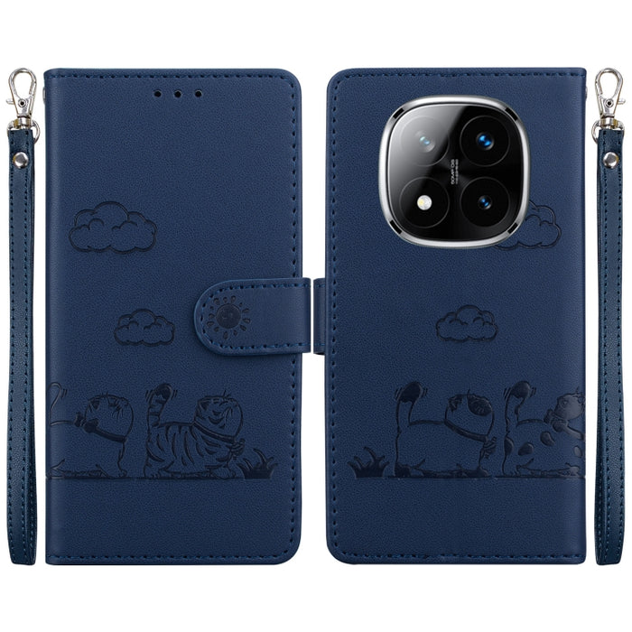 Funda de cuero RFID para teléfono con bonitos gatos, For Redmi K80 / K80 Pro / Xiaomi Poco F7 Pro, For Redmi Note 14 4G 164.84mm, For Redmi Turbo 4 / Xiaomi Poco X7 Pro, For Redmi Note 14 4G 163.25mm, For Redmi Note 14 5G                               ...
