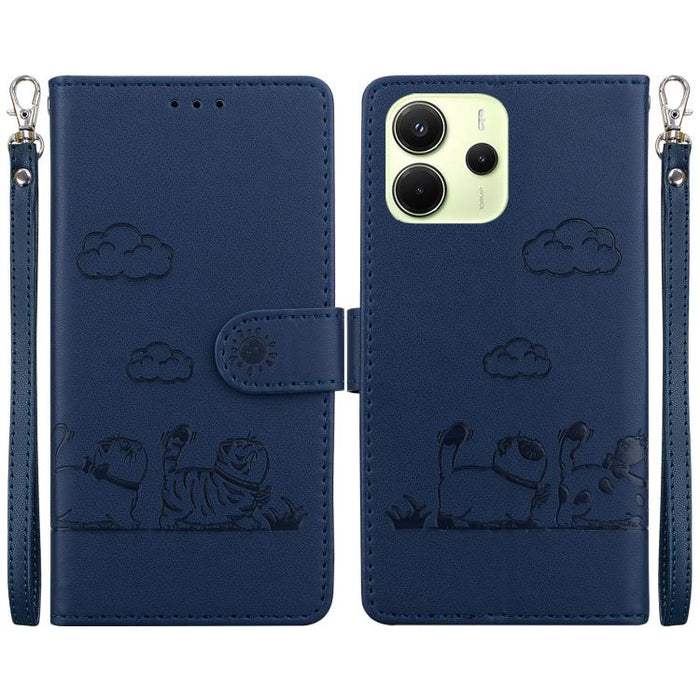 Funda de cuero RFID para teléfono con bonitos gatos, For Redmi K80 / K80 Pro / Xiaomi Poco F7 Pro, For Redmi Note 14 4G 164.84mm, For Redmi Turbo 4 / Xiaomi Poco X7 Pro, For Redmi Note 14 4G 163.25mm, For Redmi Note 14 5G                               ...