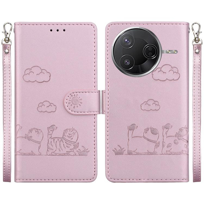 Funda de cuero RFID para teléfono con bonitos gatos, For Redmi K80 / K80 Pro / Xiaomi Poco F7 Pro, For Redmi Note 14 4G 164.84mm, For Redmi Turbo 4 / Xiaomi Poco X7 Pro, For Redmi Note 14 4G 163.25mm, For Redmi Note 14 5G                               ...
