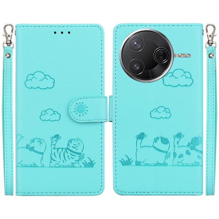 Funda de cuero RFID para teléfono con bonitos gatos, For Redmi K80 / K80 Pro / Xiaomi Poco F7 Pro, For Redmi Note 14 4G 164.84mm, For Redmi Turbo 4 / Xiaomi Poco X7 Pro, For Redmi Note 14 4G 163.25mm, For Redmi Note 14 5G                               ...