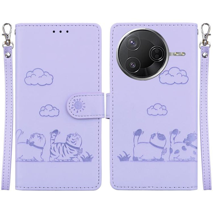 Funda de cuero RFID para teléfono con bonitos gatos, For Redmi K80 / K80 Pro / Xiaomi Poco F7 Pro, For Redmi Note 14 4G 164.84mm, For Redmi Turbo 4 / Xiaomi Poco X7 Pro, For Redmi Note 14 4G 163.25mm, For Redmi Note 14 5G                               ...