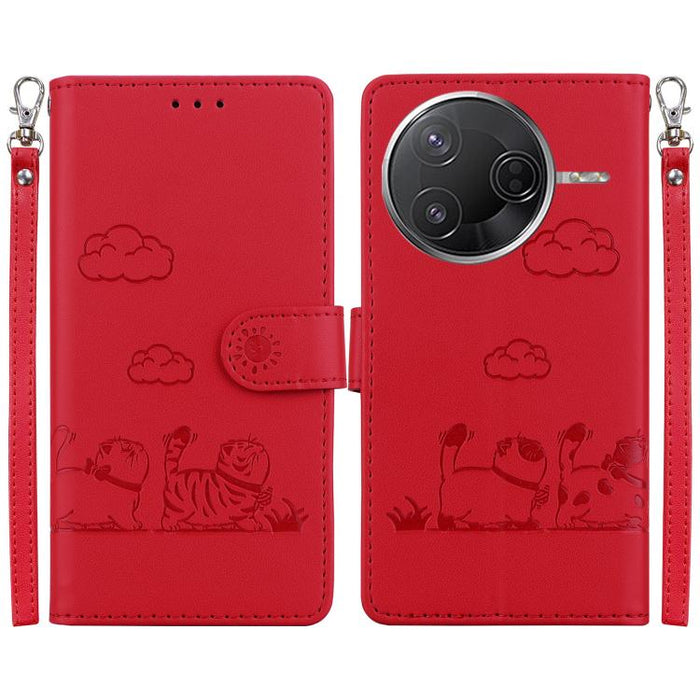 Funda de cuero RFID para teléfono con bonitos gatos, For Redmi K80 / K80 Pro / Xiaomi Poco F7 Pro, For Redmi Note 14 4G 164.84mm, For Redmi Turbo 4 / Xiaomi Poco X7 Pro, For Redmi Note 14 4G 163.25mm, For Redmi Note 14 5G                               ...