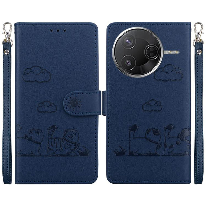 Funda de cuero RFID para teléfono con bonitos gatos, For Redmi K80 / K80 Pro / Xiaomi Poco F7 Pro, For Redmi Note 14 4G 164.84mm, For Redmi Turbo 4 / Xiaomi Poco X7 Pro, For Redmi Note 14 4G 163.25mm, For Redmi Note 14 5G                               ...