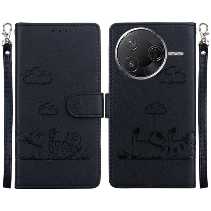 Funda de cuero RFID para teléfono con bonitos gatos, For Redmi K80 / K80 Pro / Xiaomi Poco F7 Pro, For Redmi Note 14 4G 164.84mm, For Redmi Turbo 4 / Xiaomi Poco X7 Pro, For Redmi Note 14 4G 163.25mm, For Redmi Note 14 5G                               ...