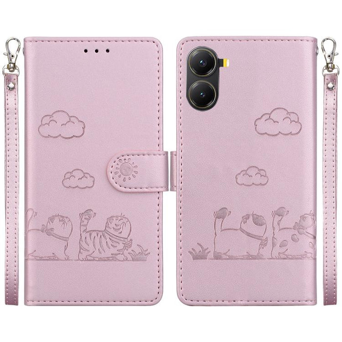 Funda de cuero RFID para teléfono con bonitos gatos, For Redmi K80 / K80 Pro / Xiaomi Poco F7 Pro, For Redmi Note 14 4G 164.84mm, For Redmi Turbo 4 / Xiaomi Poco X7 Pro, For Redmi Note 14 4G 163.25mm, For Redmi Note 14 5G                               ...