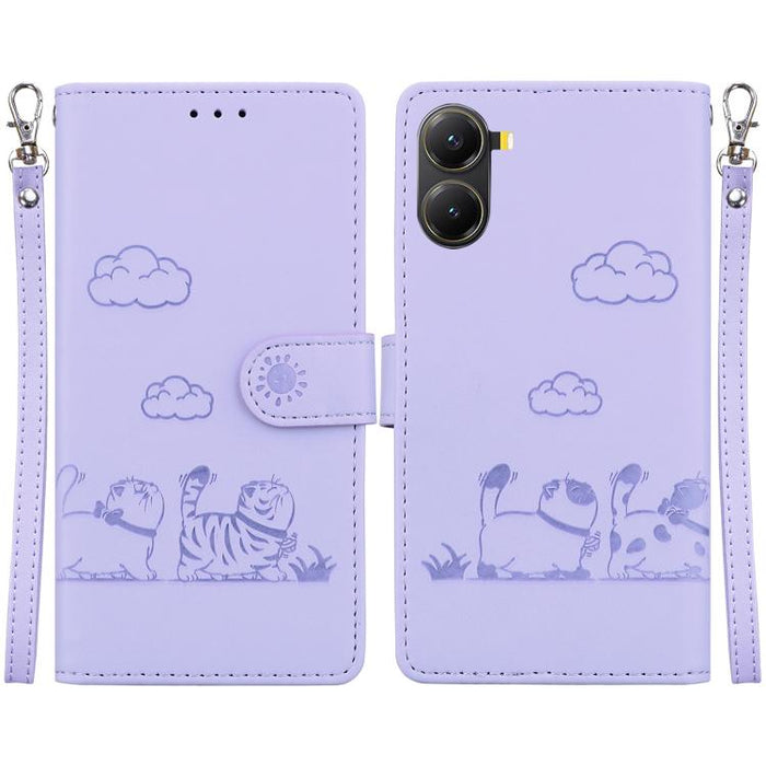 Funda de cuero RFID para teléfono con bonitos gatos, For Redmi K80 / K80 Pro / Xiaomi Poco F7 Pro, For Redmi Note 14 4G 164.84mm, For Redmi Turbo 4 / Xiaomi Poco X7 Pro, For Redmi Note 14 4G 163.25mm, For Redmi Note 14 5G                               ...