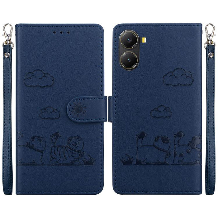 Funda de cuero RFID para teléfono con bonitos gatos, For Redmi K80 / K80 Pro / Xiaomi Poco F7 Pro, For Redmi Note 14 4G 164.84mm, For Redmi Turbo 4 / Xiaomi Poco X7 Pro, For Redmi Note 14 4G 163.25mm, For Redmi Note 14 5G                               ...