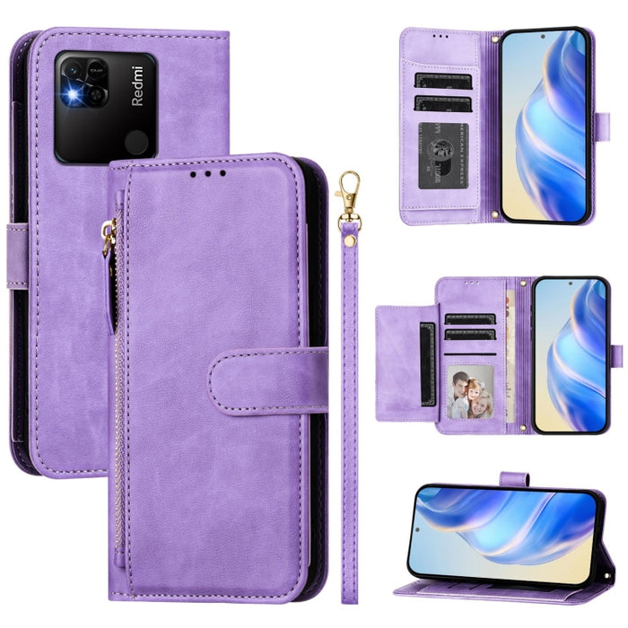 Estuche de cuero para teléfono con cremallera y ranuras para varias tarjetas, For Redmi Note 12 4G Global, For Redmi A1 4G / A2 4G, For Redmi Note 12 Explorer / 12 Pro+ 5G, For Redmi Note 12 Pro Speed / 12 Pro 5G, For Redmi Note 12 5G Global           ...